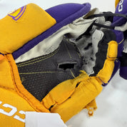 Used Yellow and Purple CCM Jetspeed Gloves | 14" | E557 - Top Flight Hockey