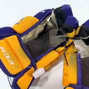 Used Yellow and Purple CCM 4 Roll Pro Gloves | 14" | E550 - Top Flight Hockey
