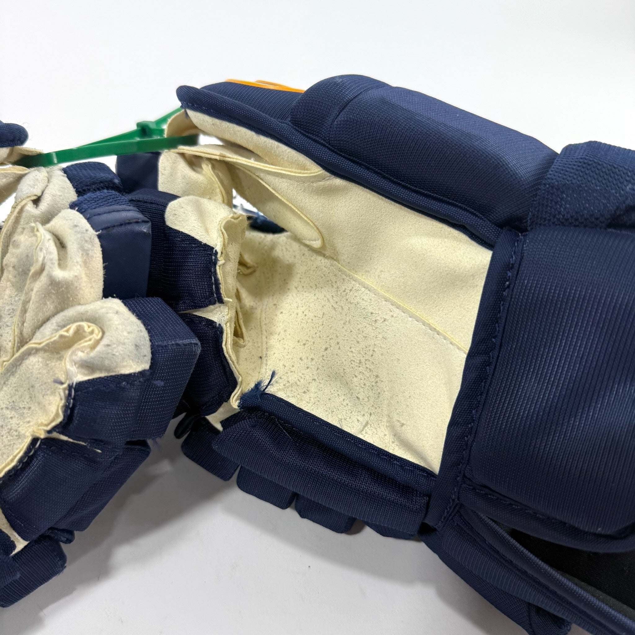Used Navy STL Blues Warrior Alpha DX Pro Gloves | 14" | Suter | D184 - Top Flight Hockey