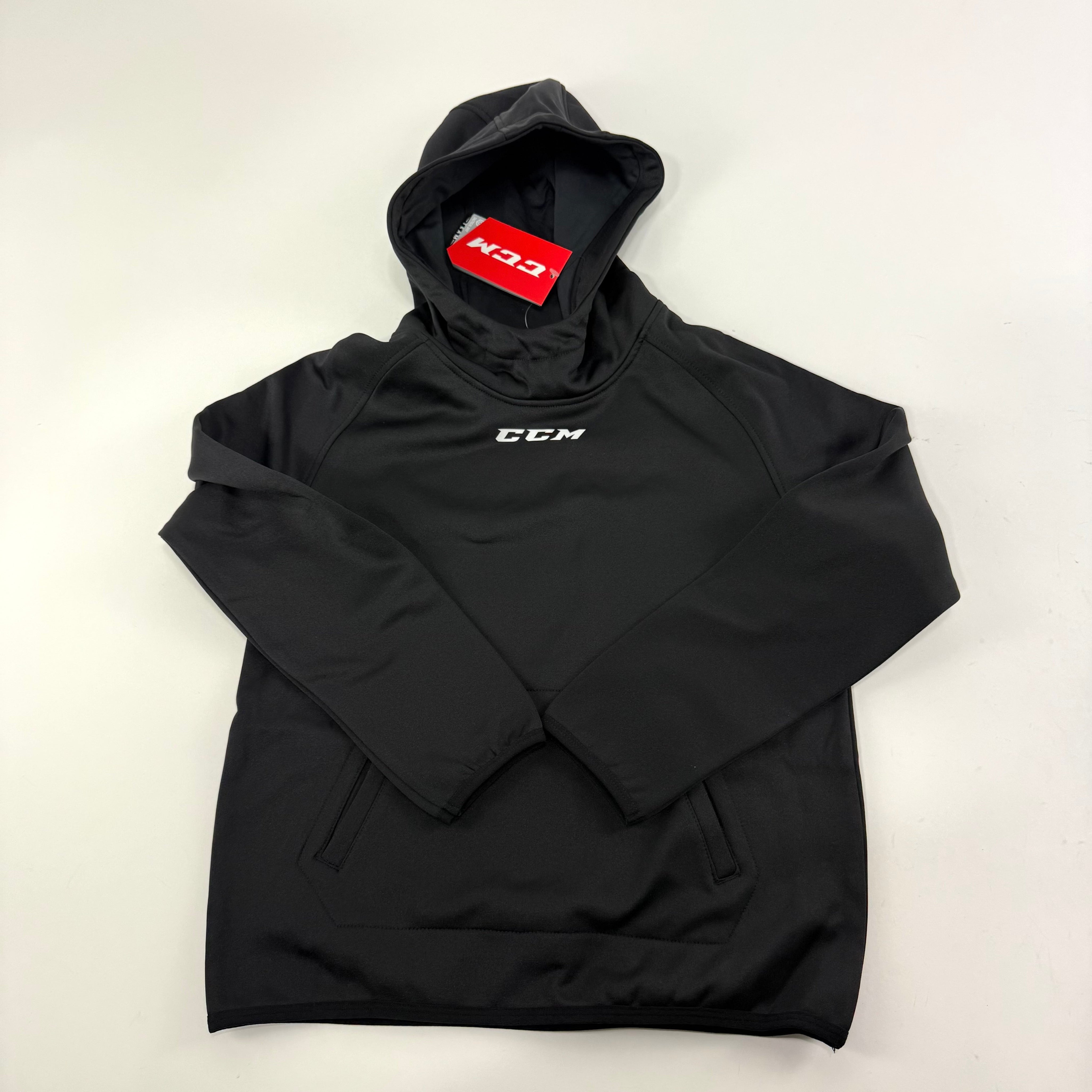 New Black CCM Youth Pullover Performance Fleece Hoodie | Youth M | #888600283500 - Top Flight Hockey