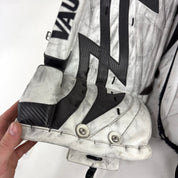 Used White and Black Vaughn Velocity 7400 Goalie Pads | 34 +1" - Top Flight Hockey