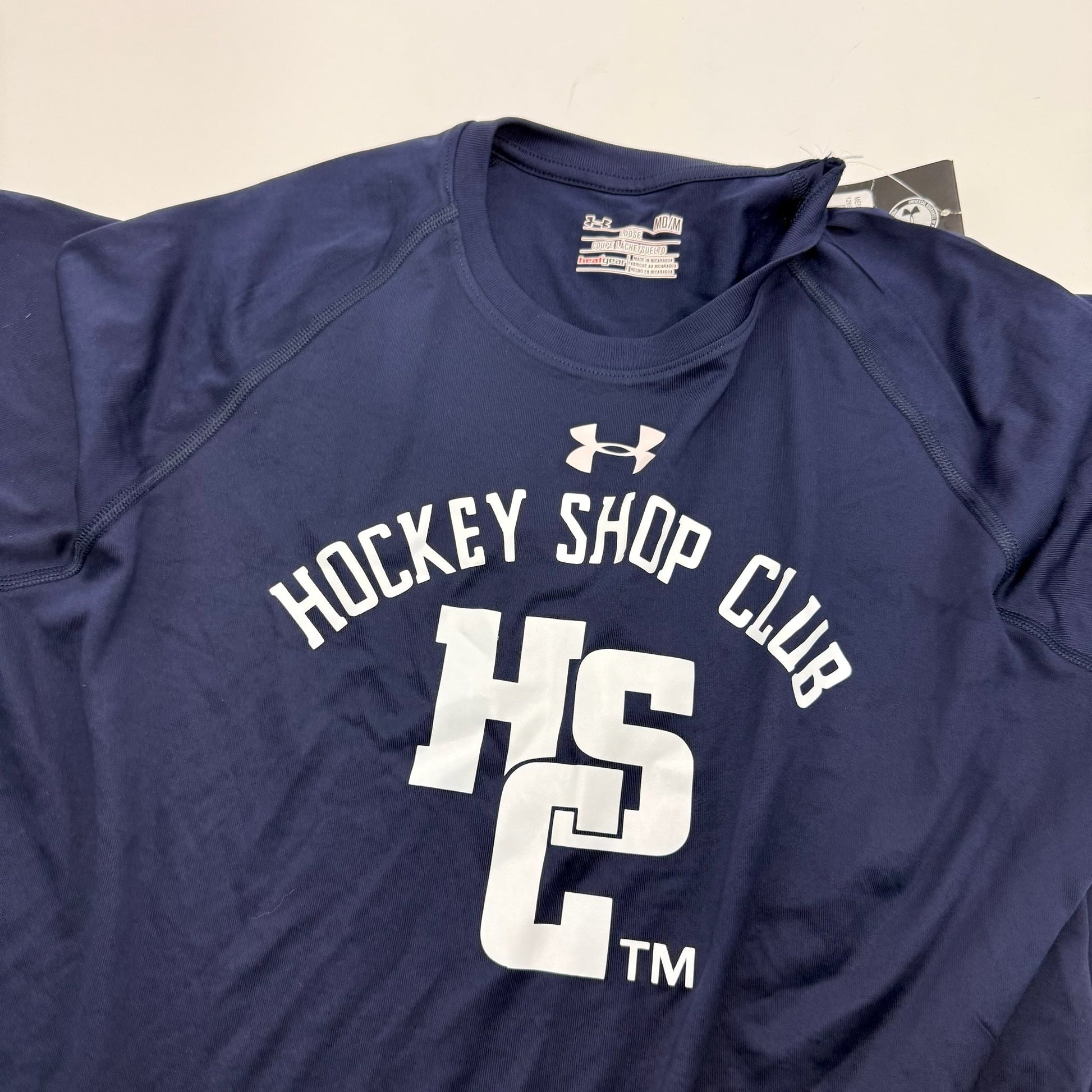 New Navy Under Armour Hockey Shop Club T-Shirt | Medium | A85 - Top Flight Hockey
