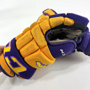 Used Yellow and Purple CCM 4 Roll Pro Gloves | 14" | E559 - Top Flight Hockey