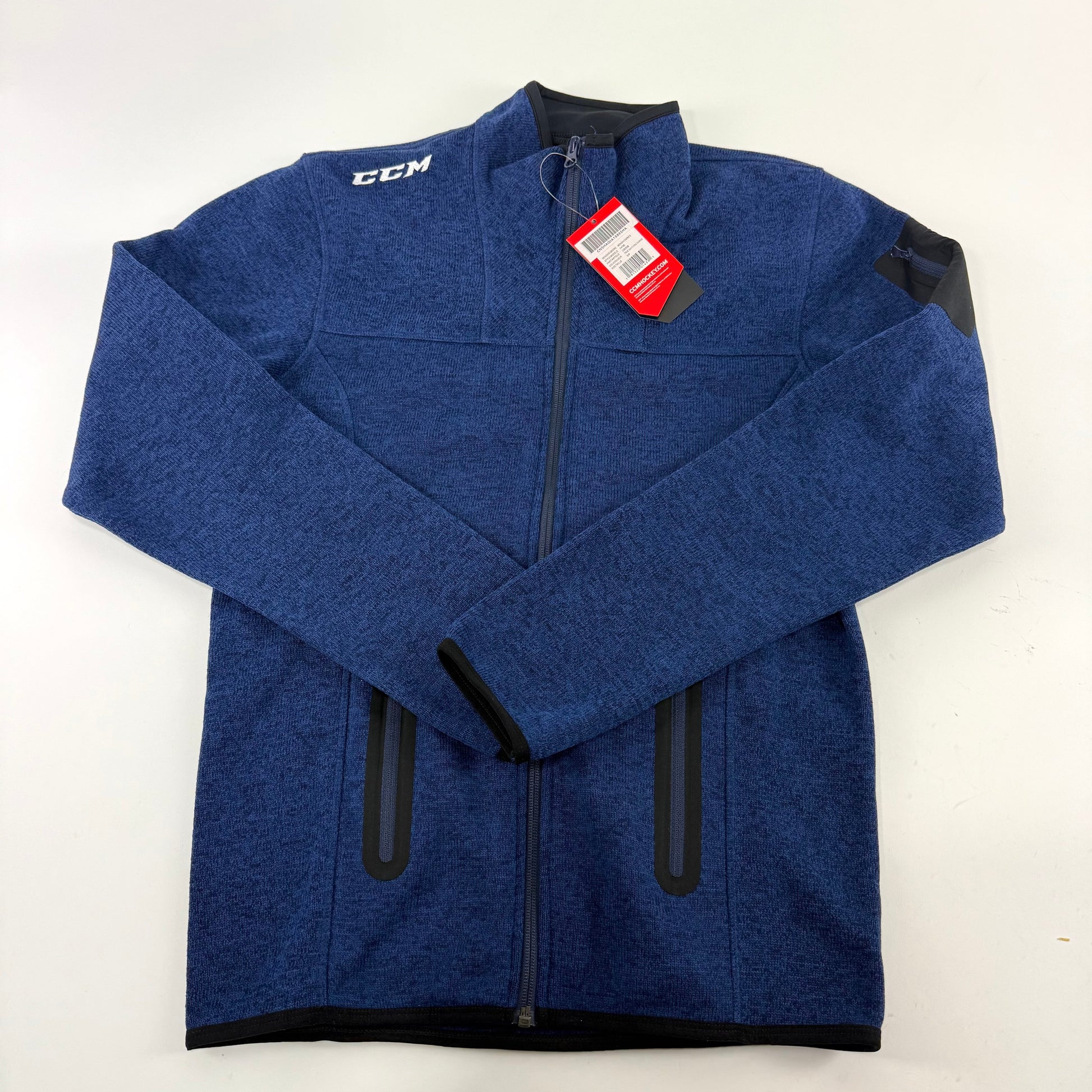 New Navy  CCM Mens Fleece Full Zip Jacket | Senior S | #191520014391 - Top Flight Hockey