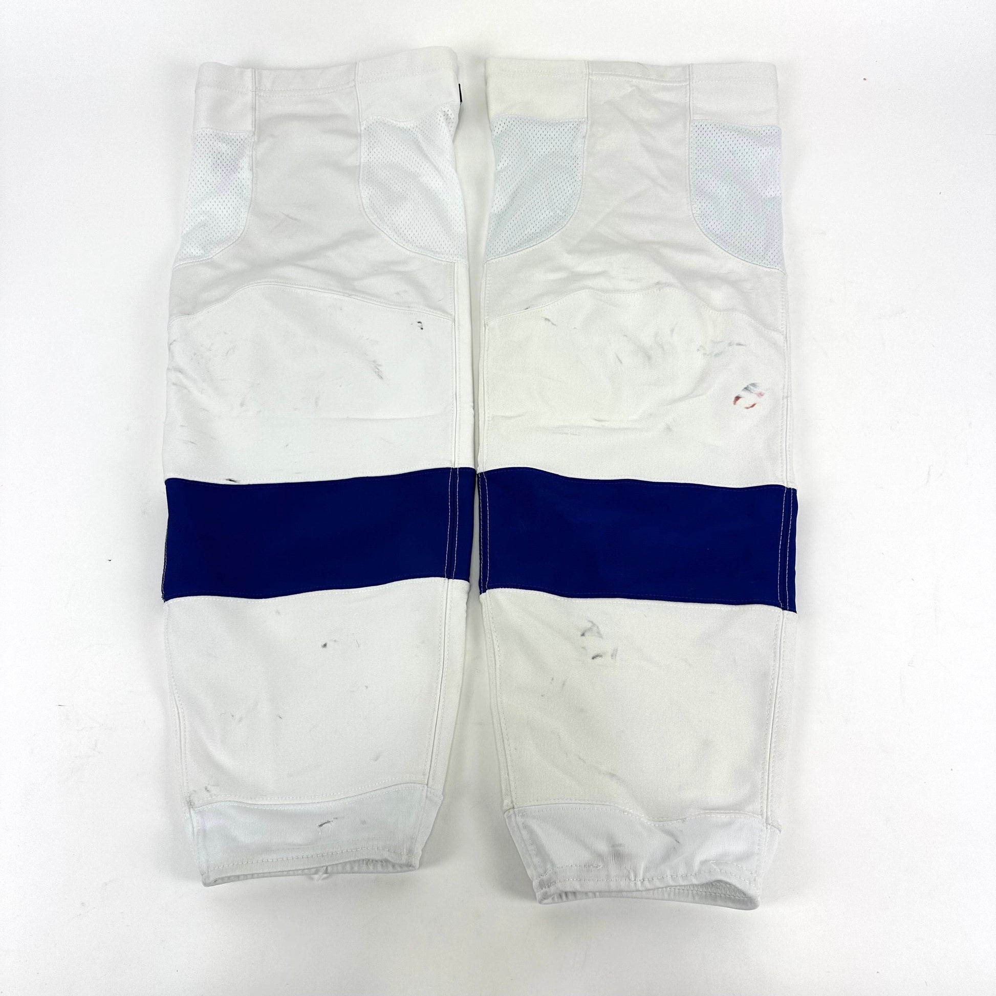 Used - Tampa Bay Lightning Game Socks - White - Adidas Large - Top Flight Hockey