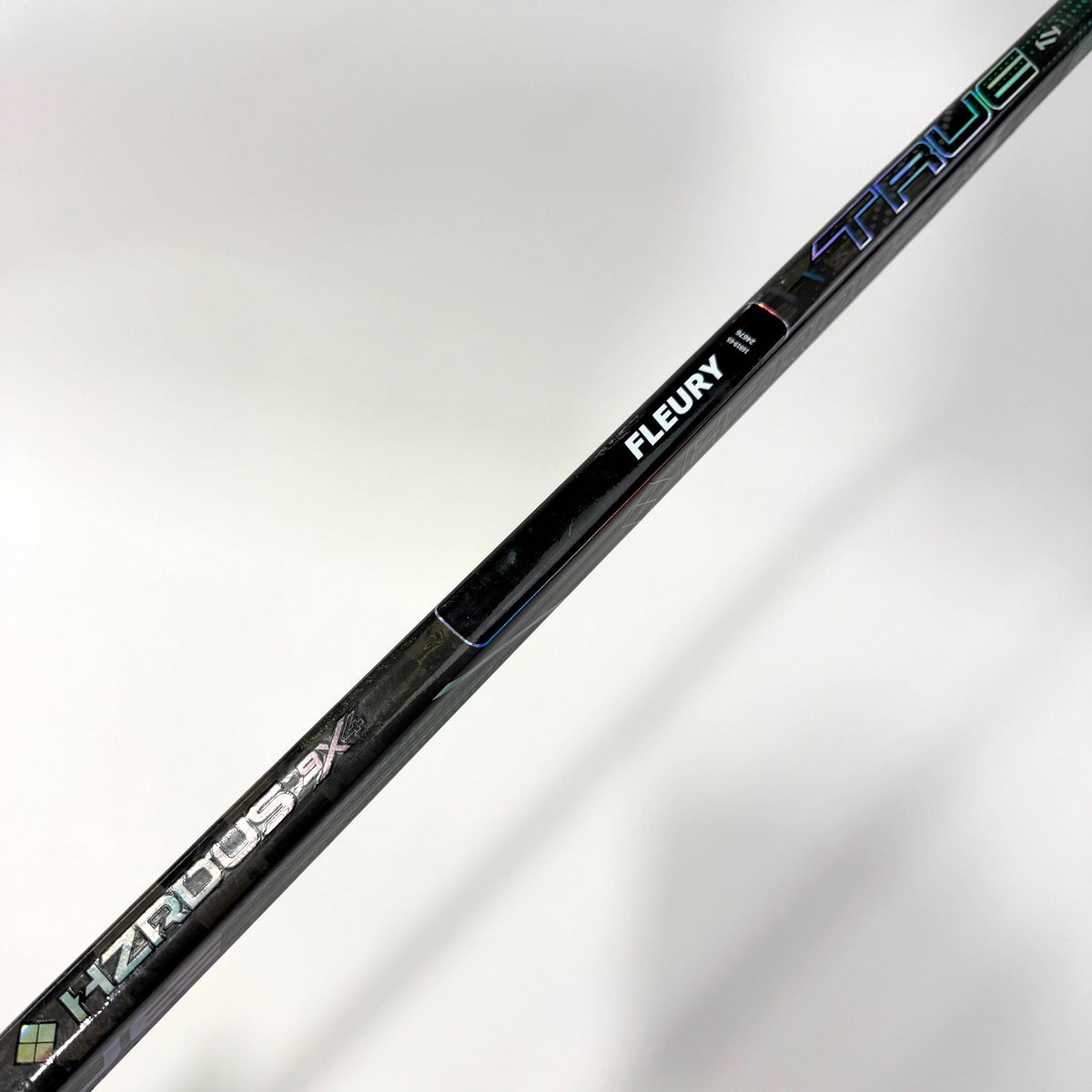 Used Yellow/Green True HZRDUS 9x4 Goalie Stick | Marc Andre Fleury | AB568