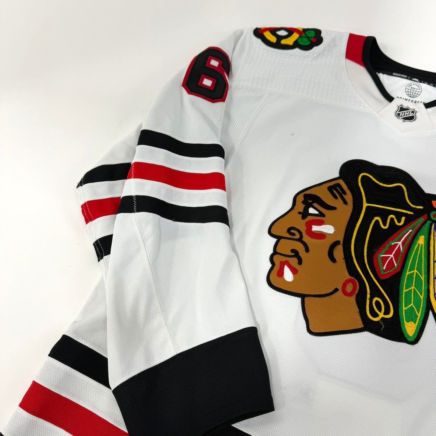 Jake McCabe #6 Away Chicago Blackhawks Game Worn Jersey 2022-2023 | Size 56 | 5896-25522