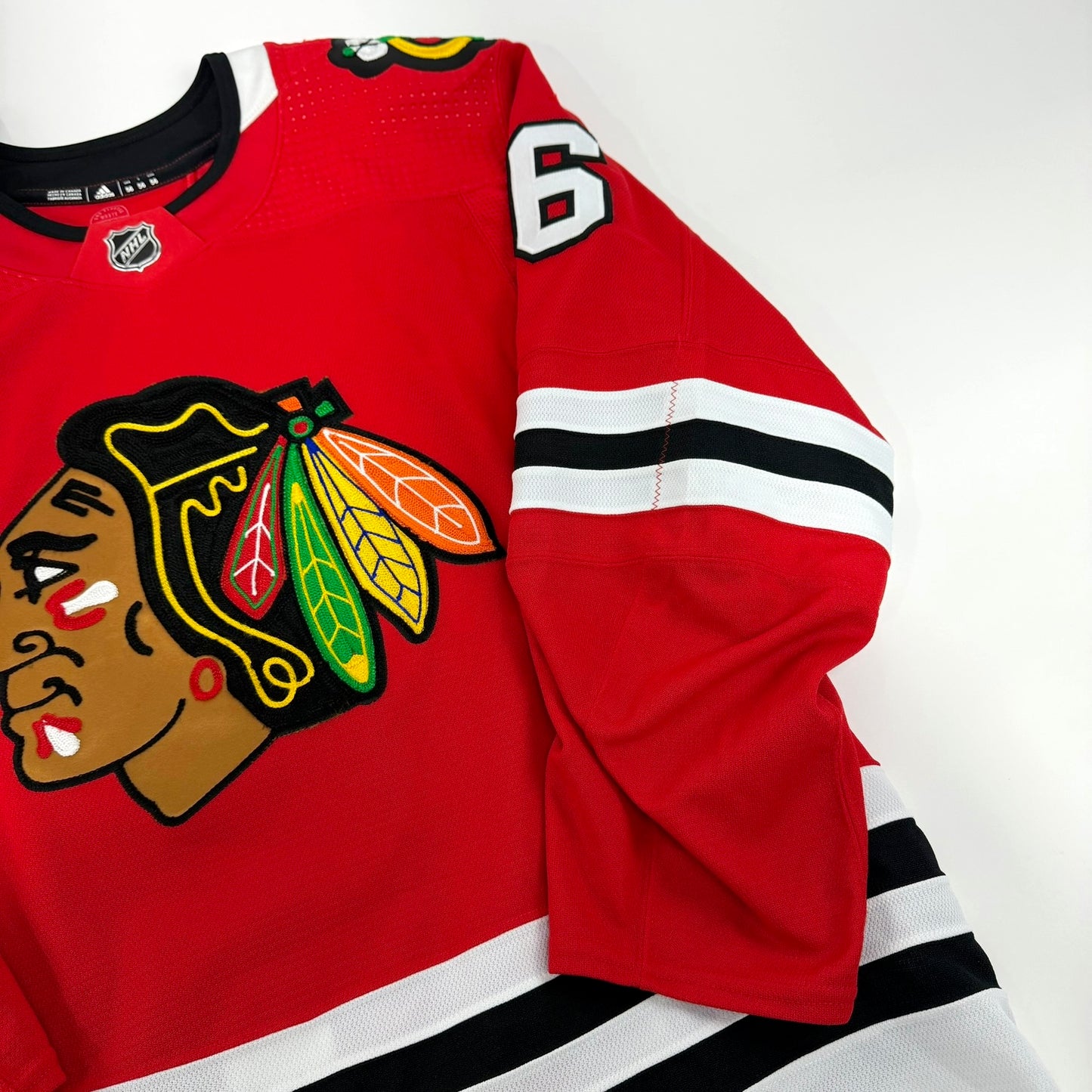 Jake McCabe #6 Home Chicago Blackhawks Game Worn Jersey 2022-2023, Set 2 | Size 56 | 8272-25482