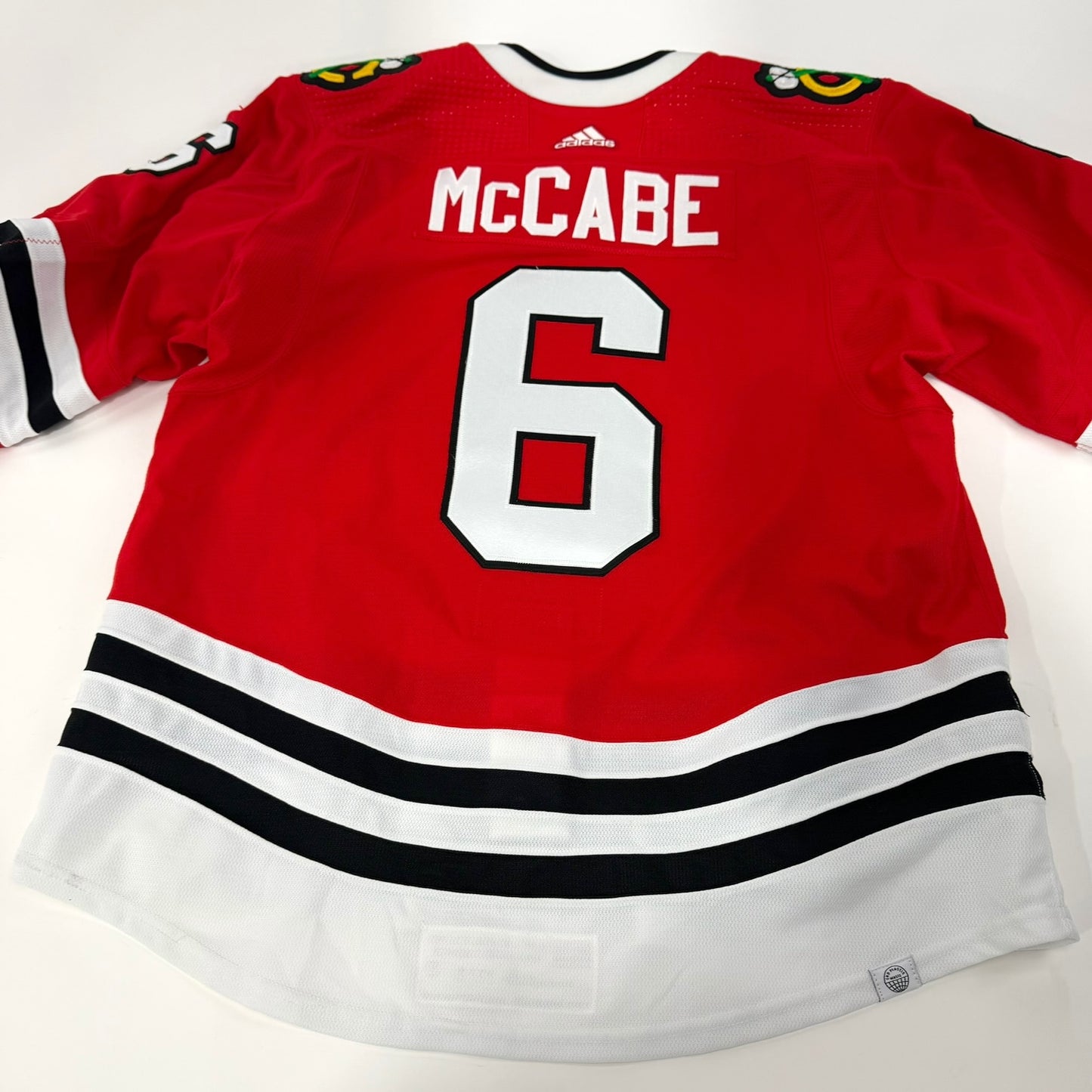 Jake McCabe #6 Home Chicago Blackhawks Game Worn Jersey 2022-2023, Set 2 | Size 56 | 8272-25482