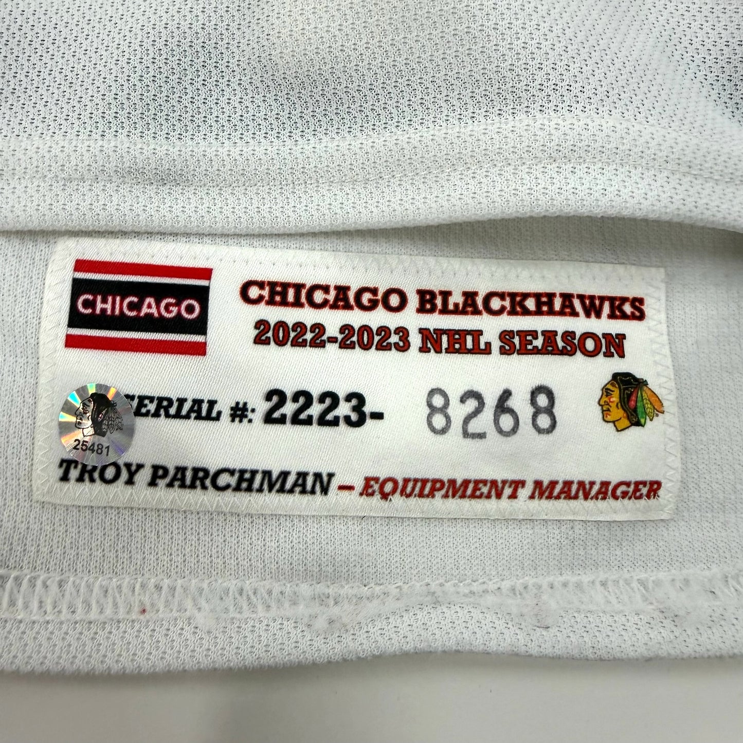 Jake McCabe #6 Home Chicago Blackhawks Game Worn Jersey 2022-2023, Set 1 | Size 56 | 8268-25481