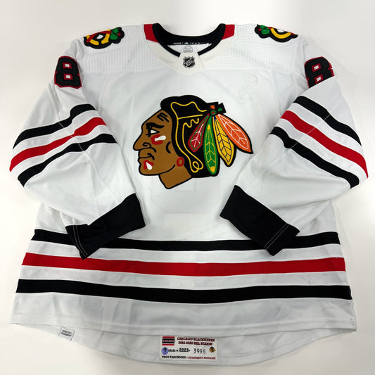 Jack Johnson #8 Away Chicago Blackhawks Game Worn Jersey 2022-2023, Set 2 | Size 58 | 3996-25515