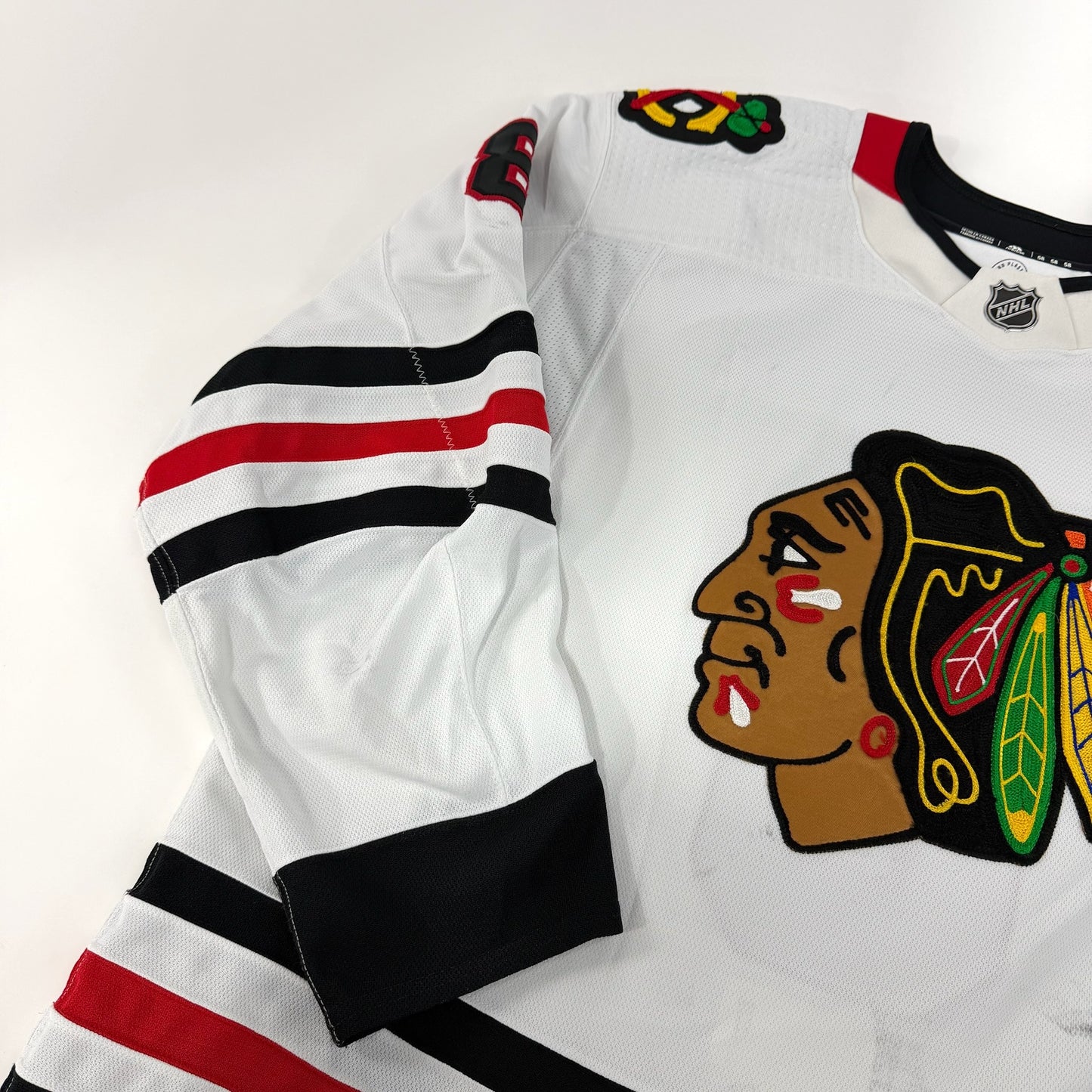Jack Johnson #8 Away Chicago Blackhawks Game Worn Jersey 2022-2023, Set 1 | Size 58 | 3953-25514