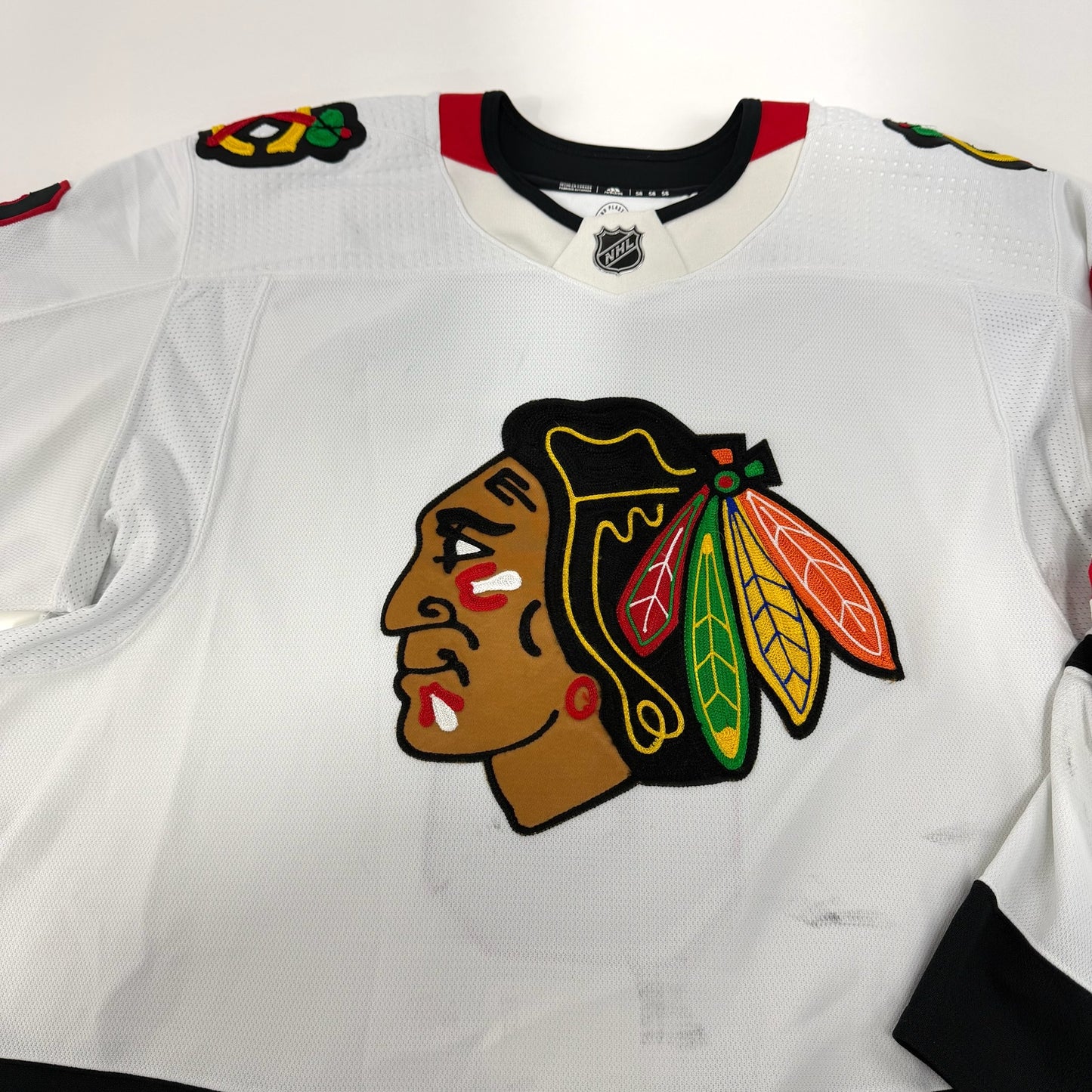 Jack Johnson #8 Away Chicago Blackhawks Game Worn Jersey 2022-2023, Set 1 | Size 58 | 3953-25514