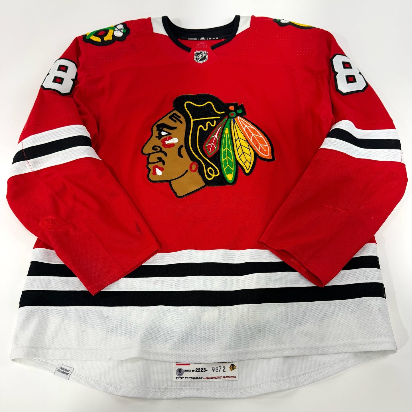 Jack Johnson #8 Home Chicago Blackhawks Game Worn Jersey 2022-2023, Set 1 | Size 58 | 9872-25490