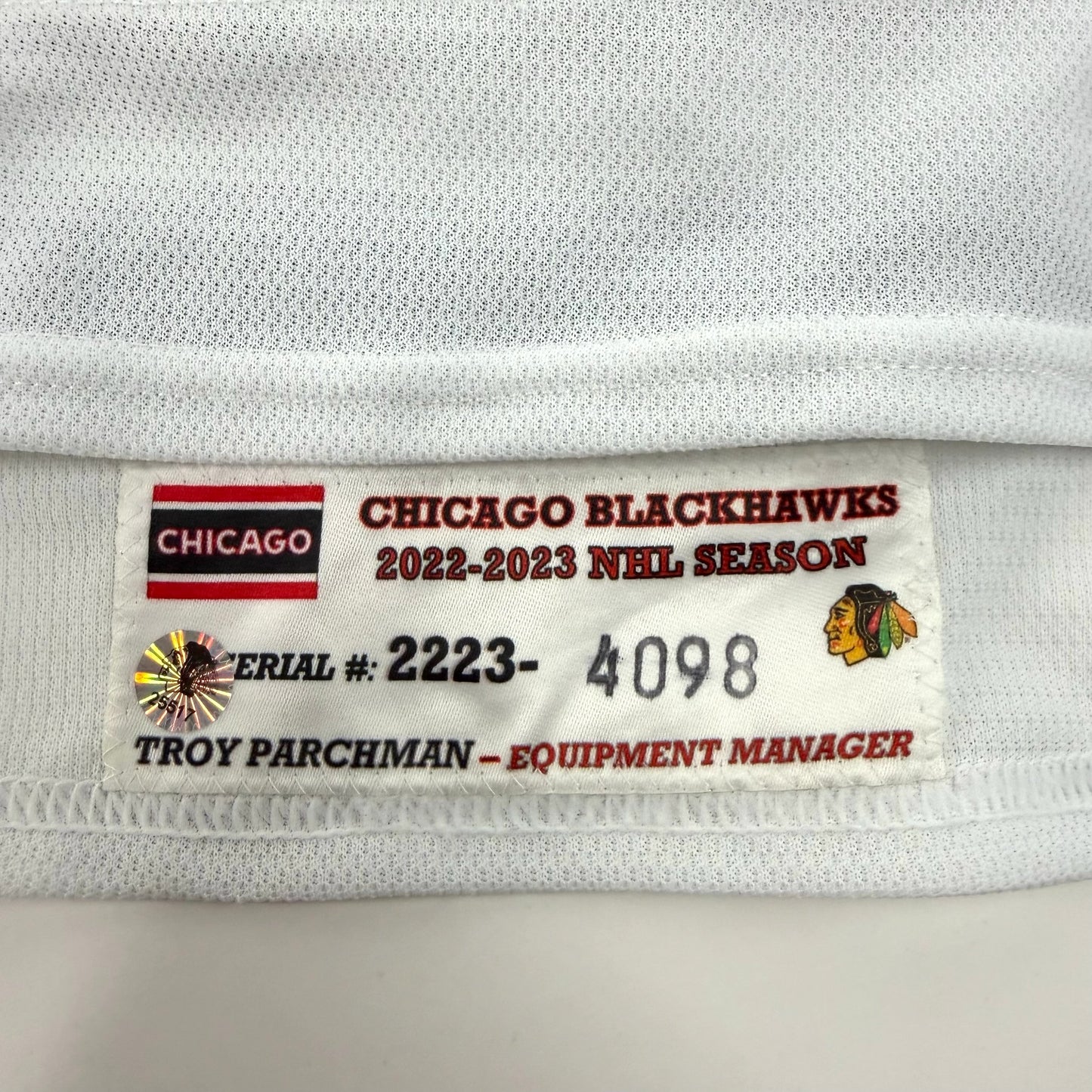 Taylor Raddysh #11 Away Chicago Blackhawks Game Worn Jersey 2022-2023, Set 1 | Size 56 | 4098-25517