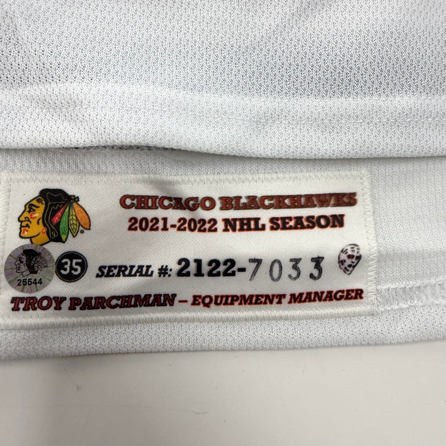Taylor Raddysh #11 Away Chicago Blackhawks Game Worn Jersey 2021-2022, Set 1 | Size 56 | 7033-25544