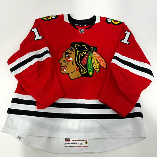 Taylor Raddysh #11 Home Chicago Blackhawks Game Worn Jersey 2022-2023, Set 2 | Size 56 | 6361-25483