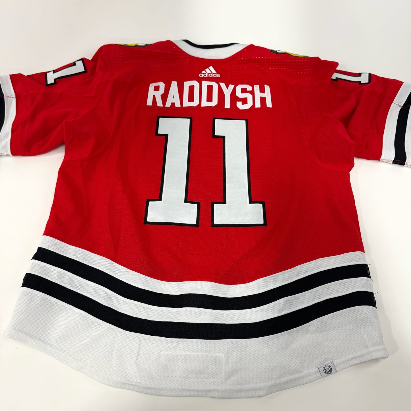 Taylor Raddysh #11 Home Chicago Blackhawks Game Worn Jersey 2023-2024, Set 2 | Size 56 | 6124-25571
