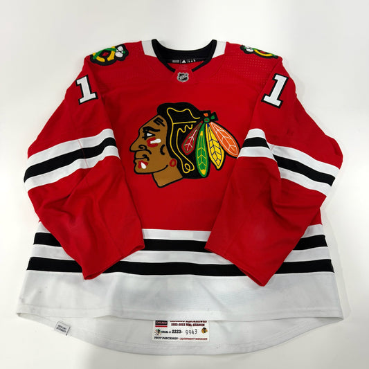 Taylor Raddysh #11 Home Chicago Blackhawks Game Worn Jersey 2022-2023, Set 1 | Size 56 | 9943-25493