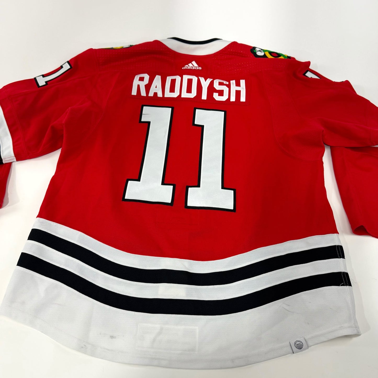 Taylor Raddysh #11 Home Chicago Blackhawks Game Worn Jersey 2022-2023, Set 1 | Size 56 | 9943-25493