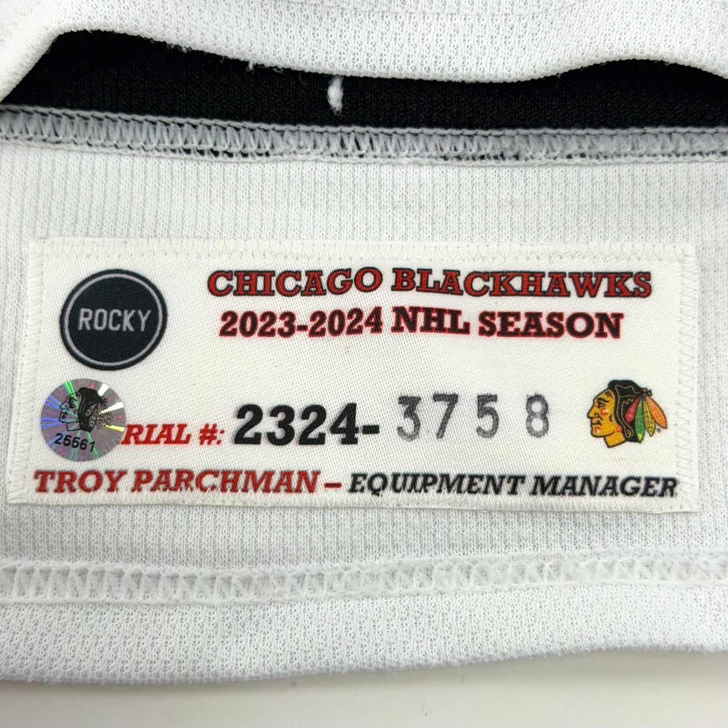 Taylor Raddysh #11 Home Chicago Blackhawks Game Worn Jersey 2023-2024, Set 1 | Size 56 | 3758-25561