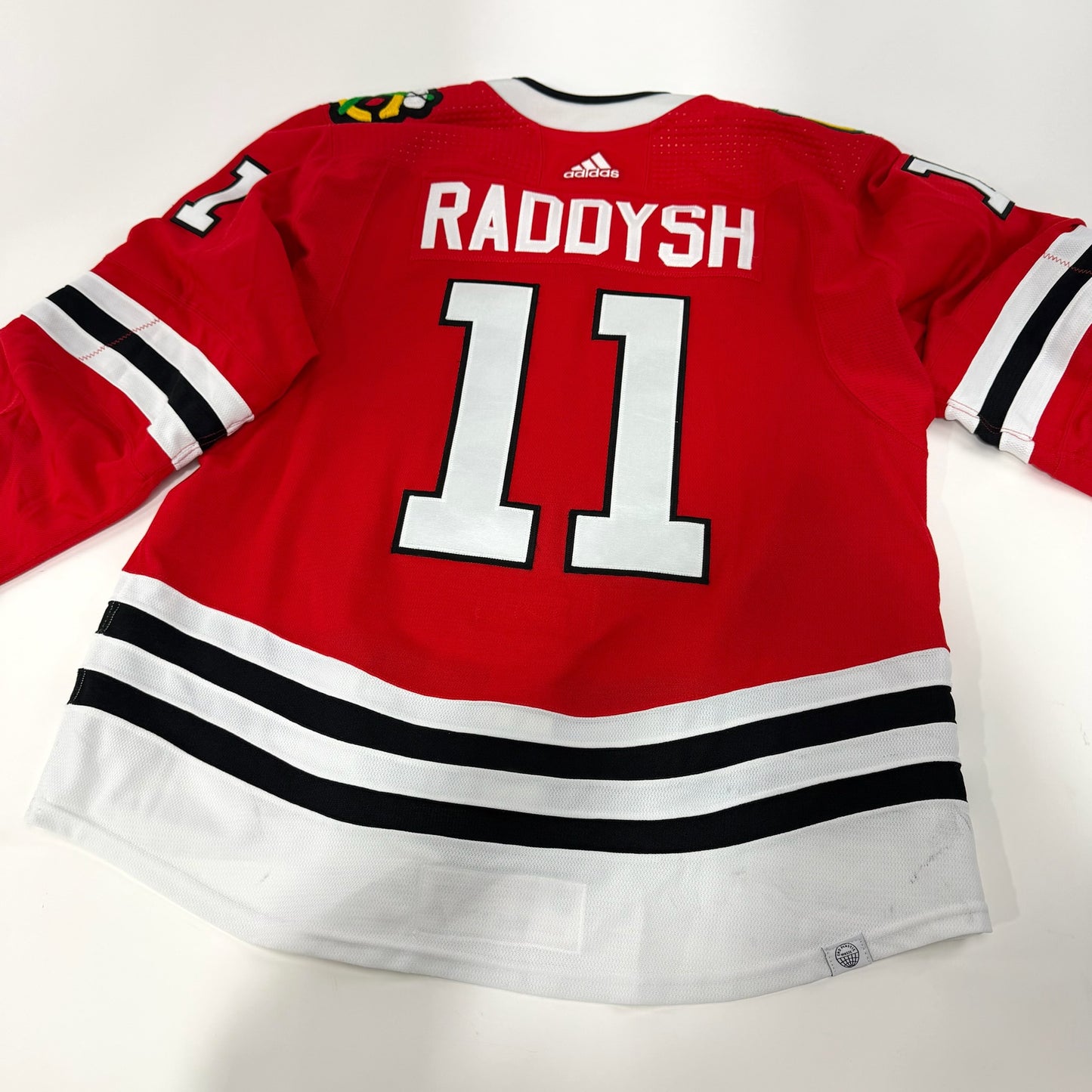Taylor Raddysh #11 Home Chicago Blackhawks Game Worn Jersey 2023-2024, Set 1 | Size 56 | 3758-25561