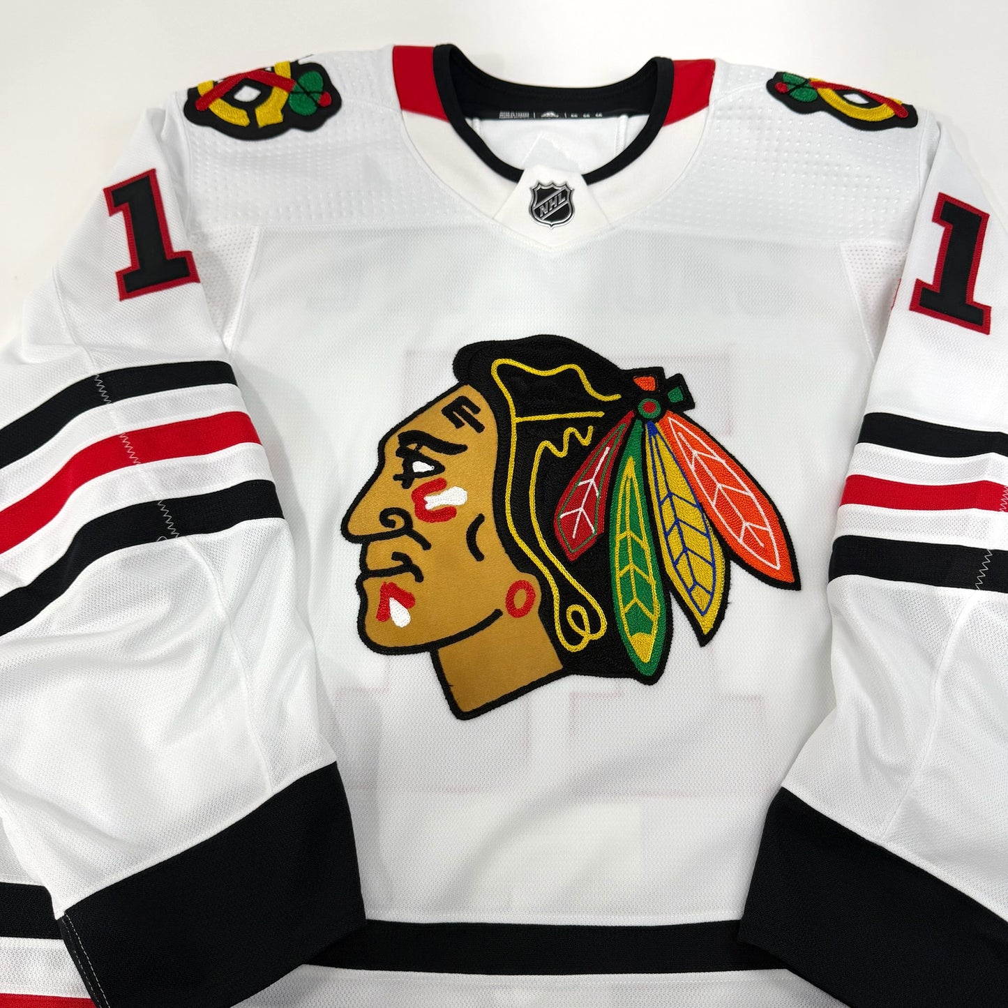 Adam Gaudette #11 Away Chicago Blackhawks Team Issued Jersey 2020-2021, Size 56 | 9134-173