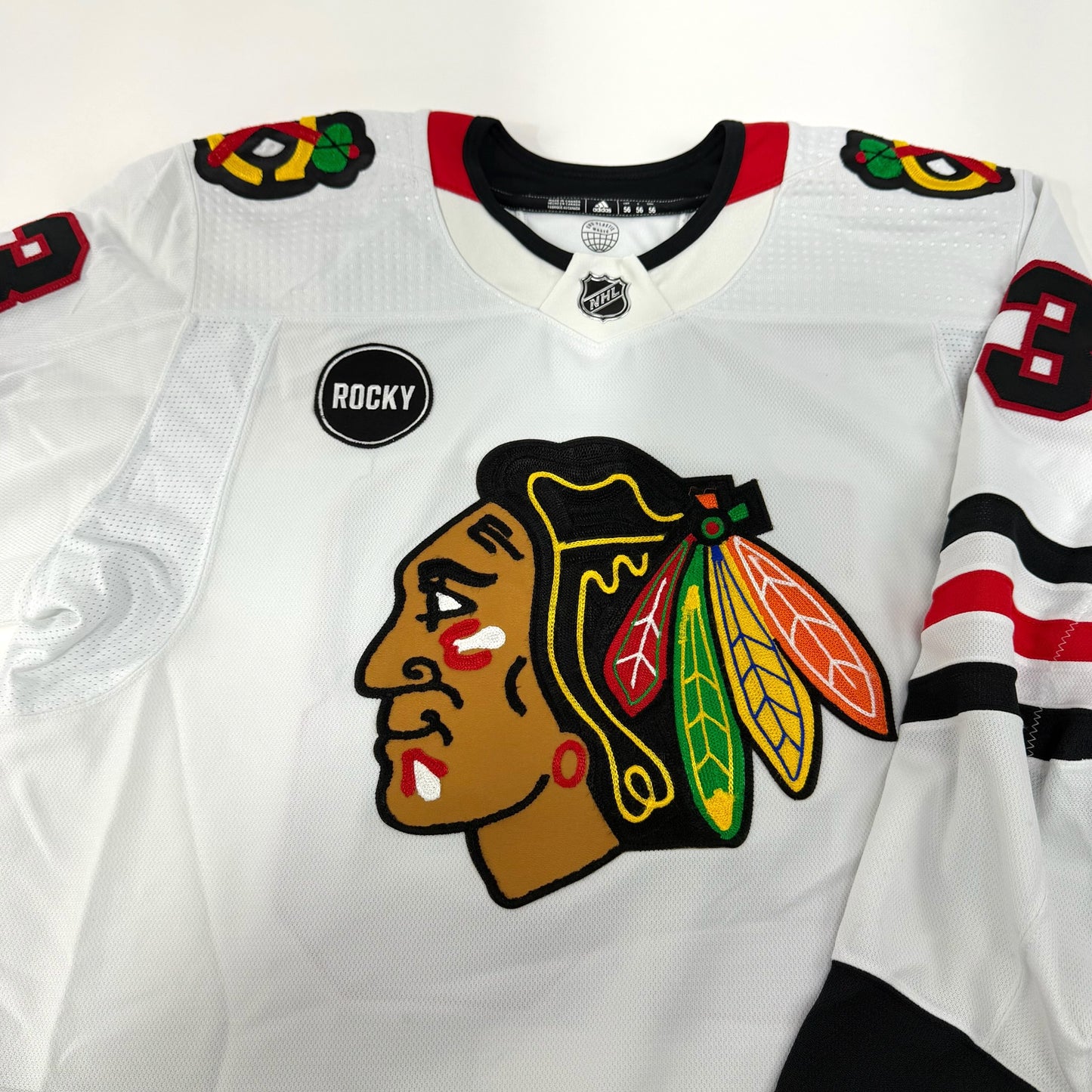 Zach Sanford #13 Away Chicago Blackhawks Team Issued Jersey 2023-2024, Set #2 | Size 56 | 25628