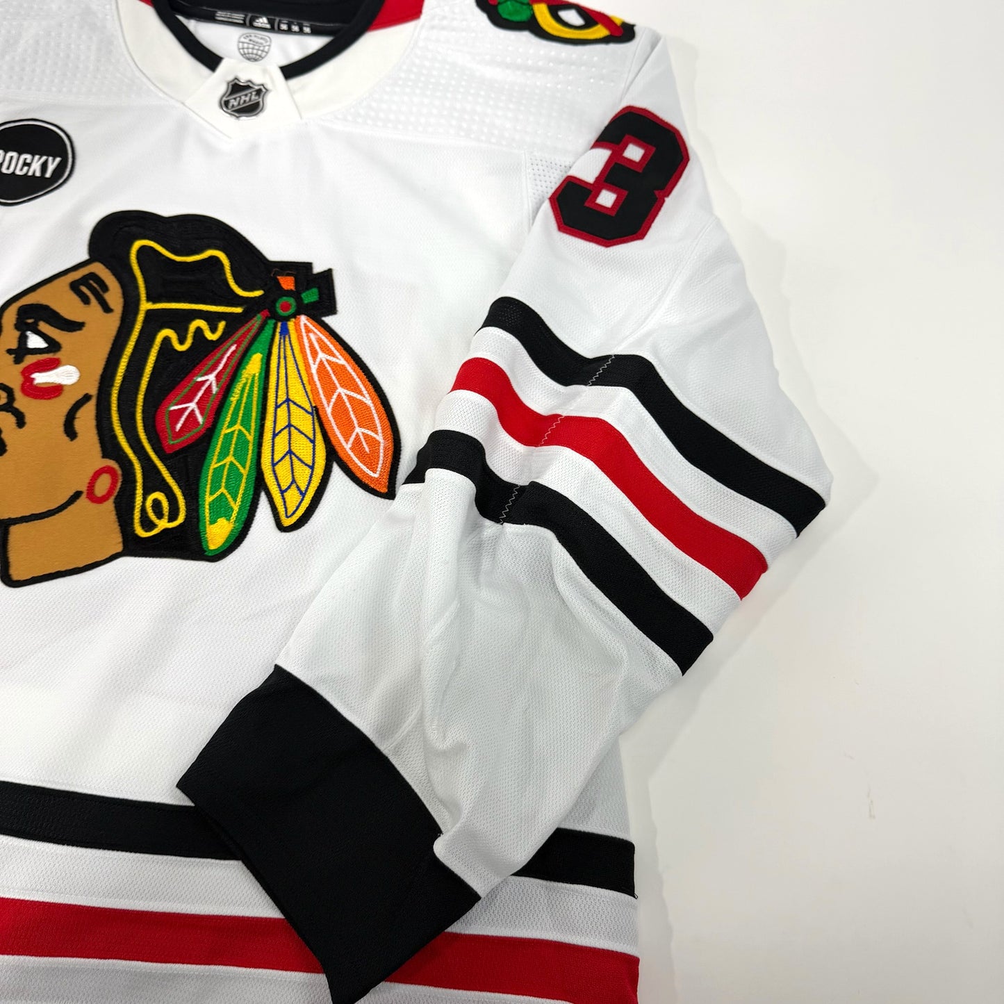 Zach Sanford #13 Away Chicago Blackhawks Team Issued Jersey 2023-2024, Set #2 | Size 56 | 25628