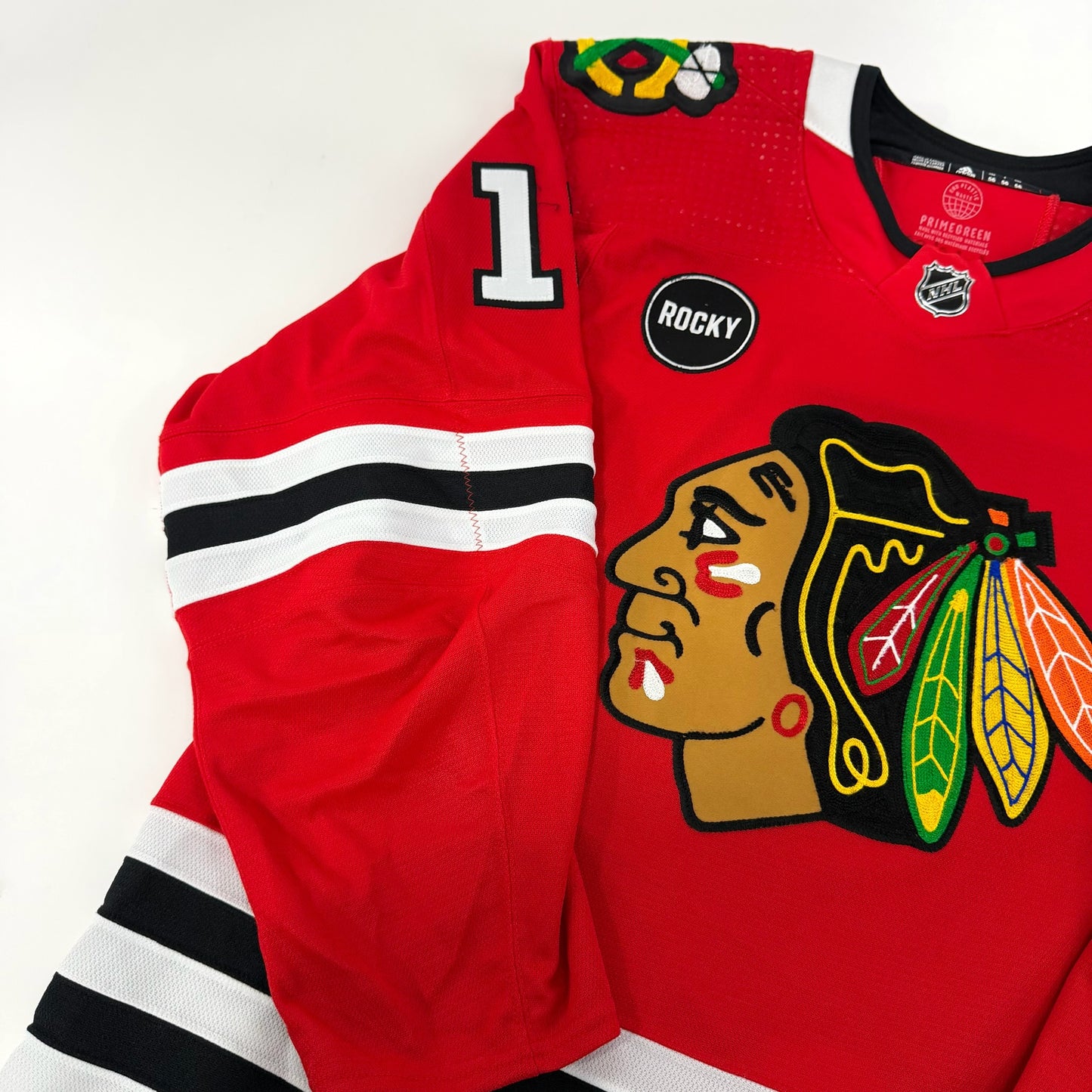 Zach Sanford #13 Home Chicago Blackhawks Game Worn Jersey 2023-2024, Set 1 | Size 56 | 6123-25573