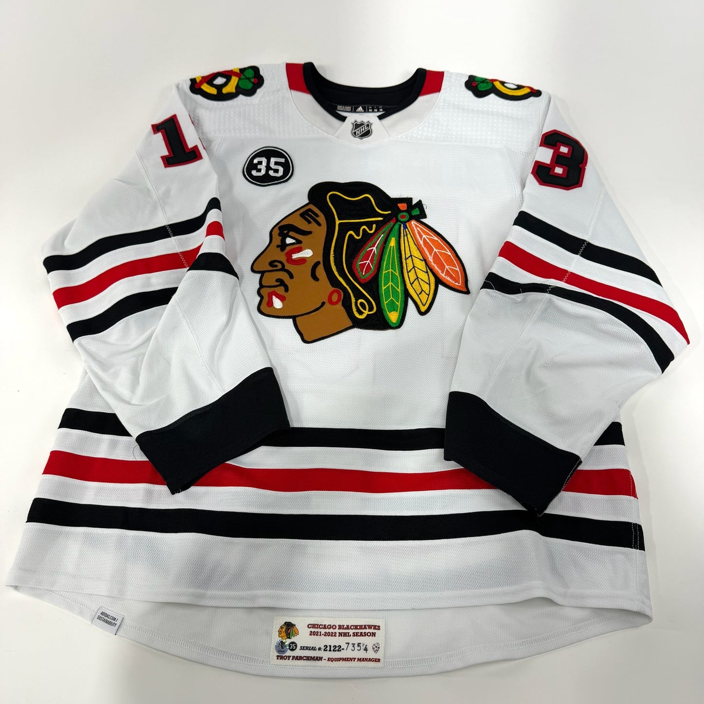 Henrik Borgstrom #13 Away Chicago Blackhawks Game Worn Jersey 2021-2022, Set 1 | Size 56 | 7354-25546