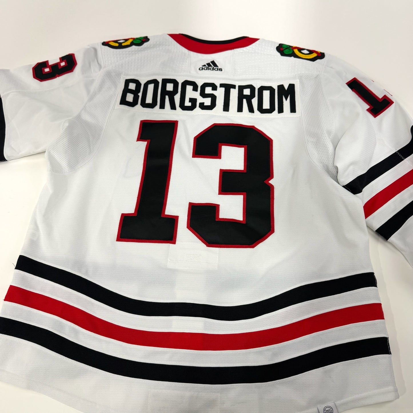Henrik Borgstrom #13 Away Chicago Blackhawks Game Worn Jersey 2021-2022, Set 1 | Size 56 | 7354-25546
