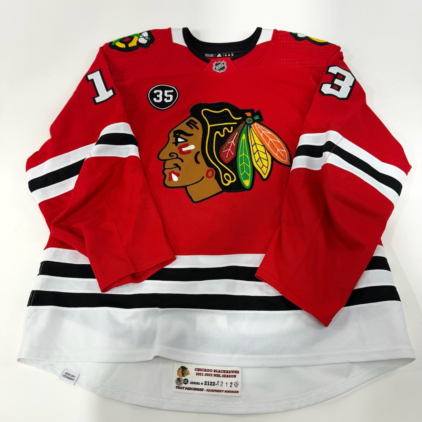 Henrik Borgstrom #13 Home Chicago Blackhawks Team Issued Jersey 2021-2022, Set 2 | Size 56 | 6212-21733