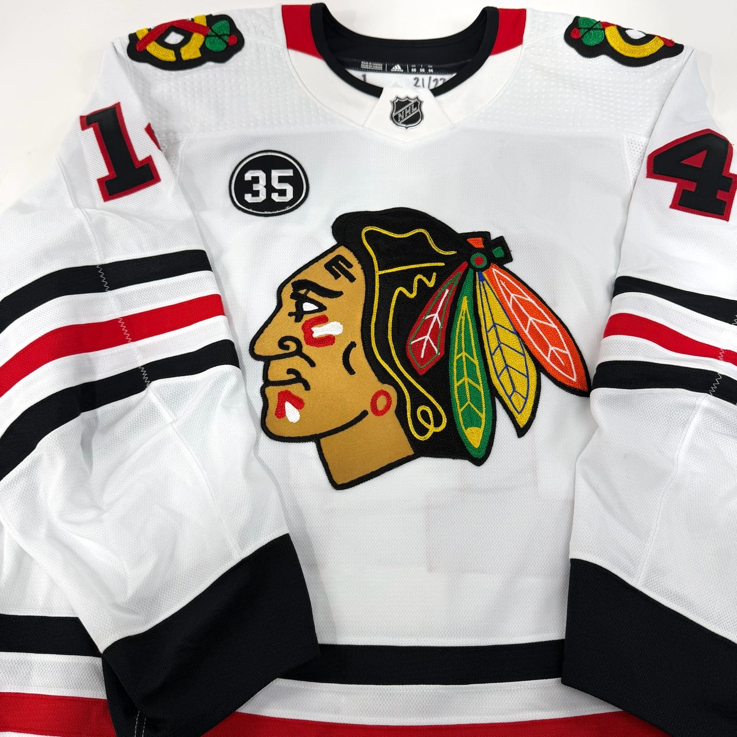 Boris Katchouk #14 Away Chicago Blackhawks Game Worn Jersey 2021-2022, Set 1 | Size 56 | 7646-25553