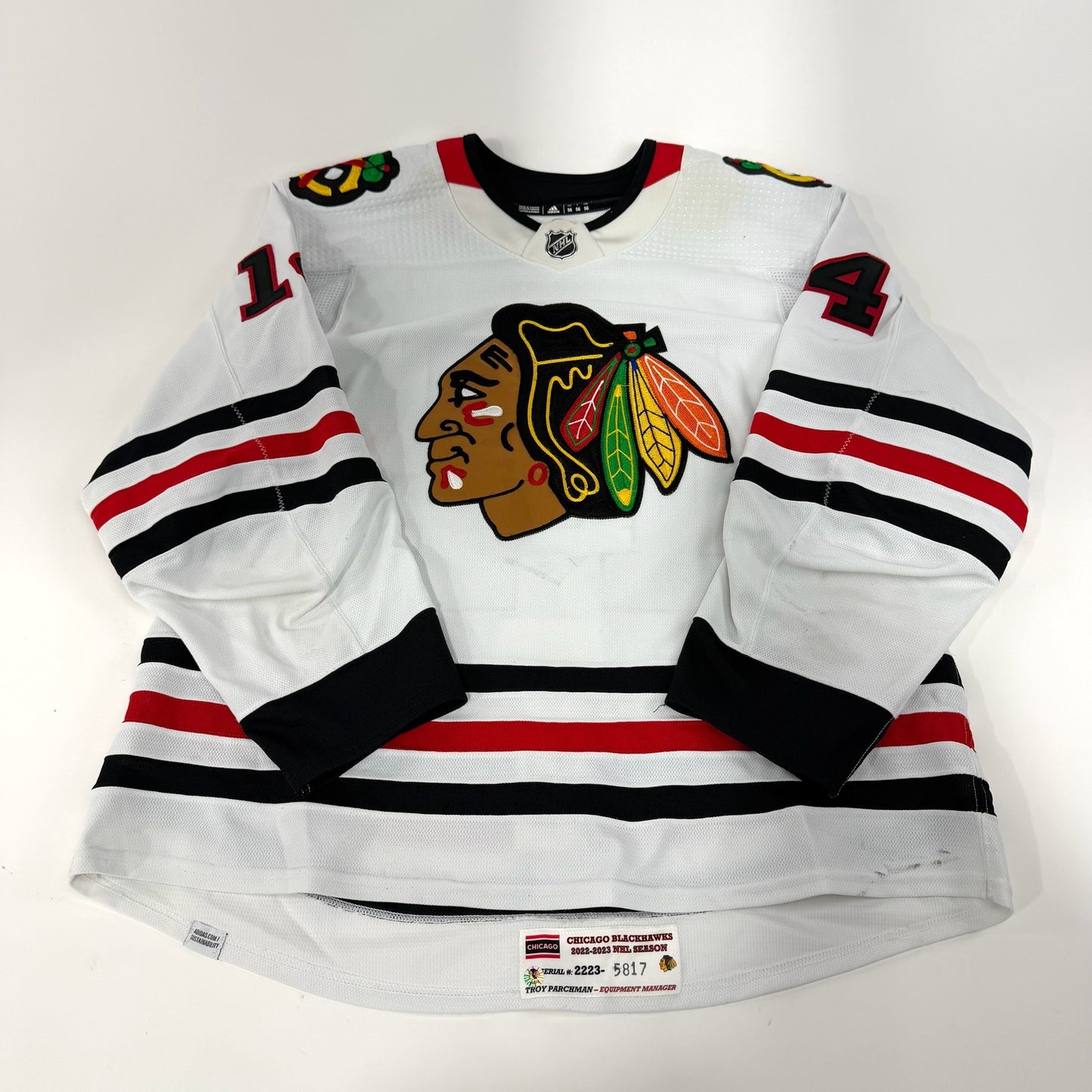 Boris Katchouk #14 Away Chicago Blackhawks Team Issued Jersey 2022-2023, Set 2 | Size 56 | 5817-25536
