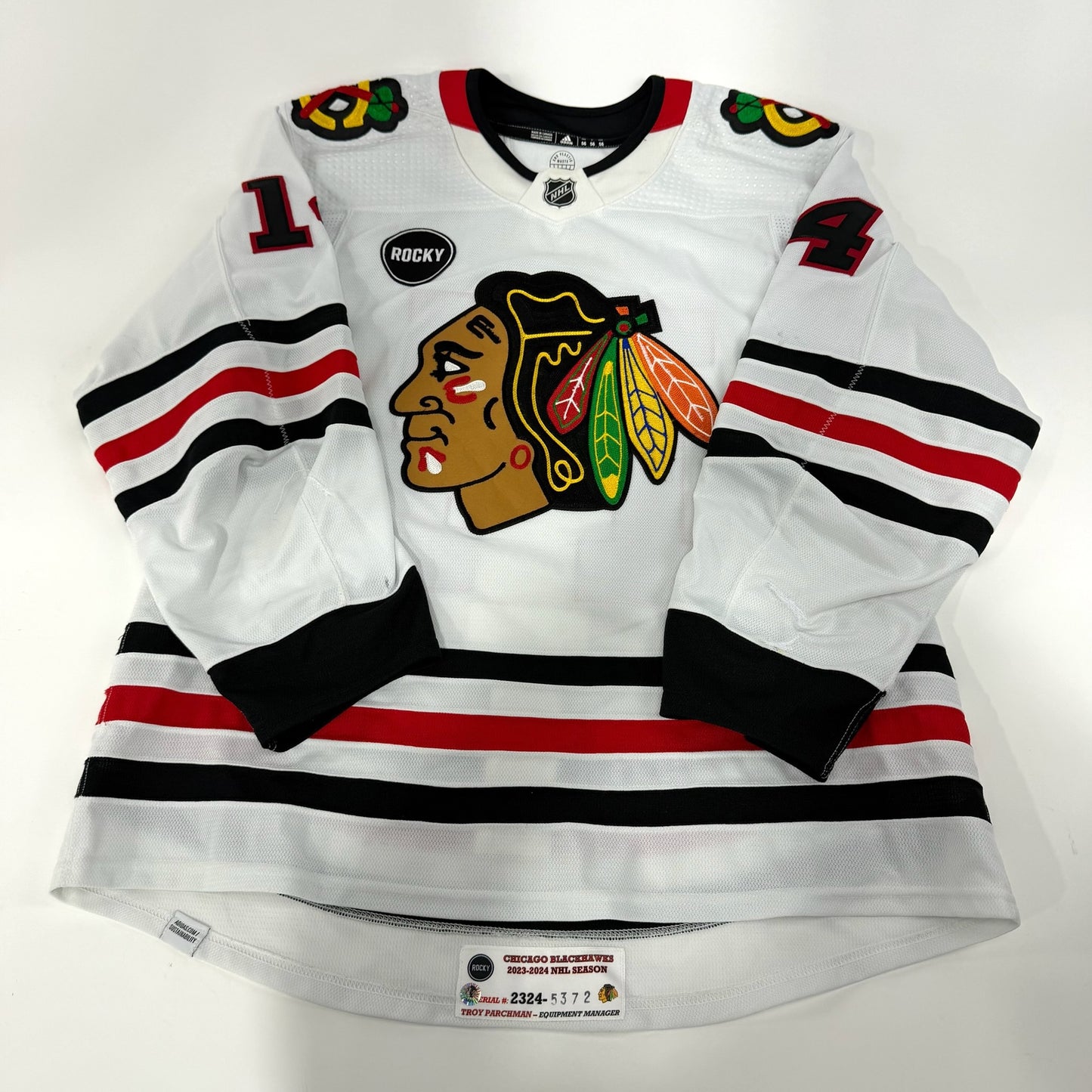 Boris Katchouk #14 Away Chicago Blackhawks Game Worn Jersey 2023-2024, Set 2 | Size 56 | 5372-25581