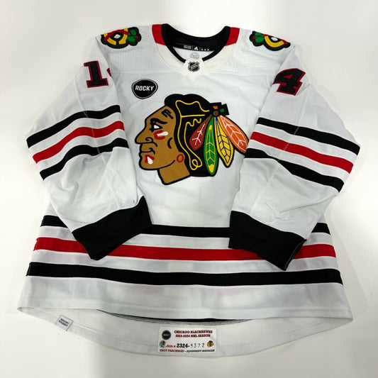 Boris Katchouk #14 Away Chicago Blackhawks Game Worn Jersey 2023-2024, Set 2 | Size 56 | 5372-25581