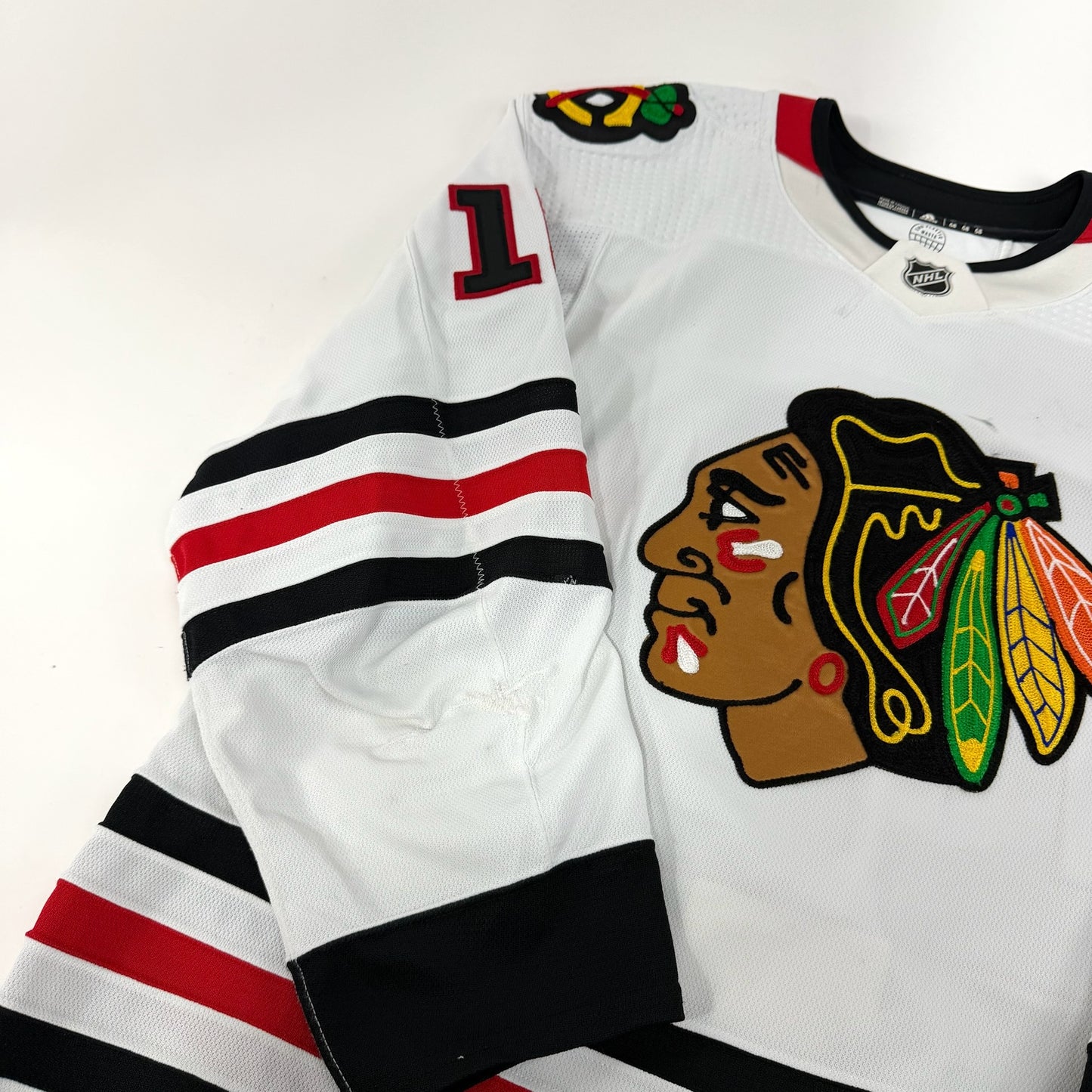Jujhar Khaira #16 Away Chicago Blackhawks Game Worn Jersey 2022-2023, Set 2 | Size 58 | 4219-25532