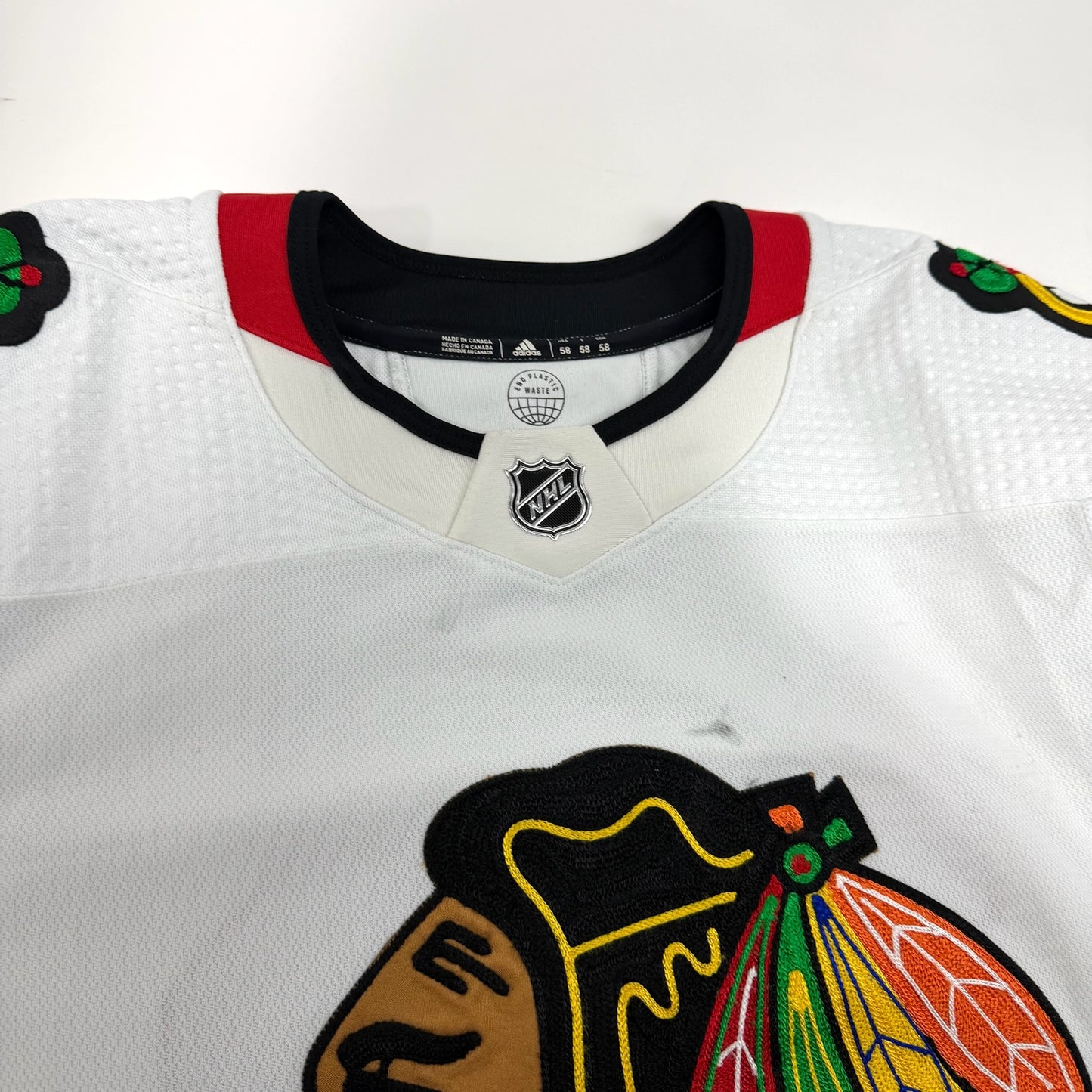 Jujhar Khaira #16 Away Chicago Blackhawks Game Worn Jersey 2022-2023, Set 2 | Size 58 | 4219-25532