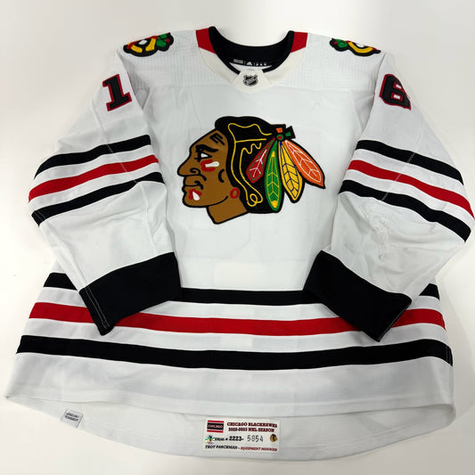 Jujhar Khaira #16 Away Chicago Blackhawks Game Worn Jersey 2022-2023, Set 2 | Size 58 | 4219-25532