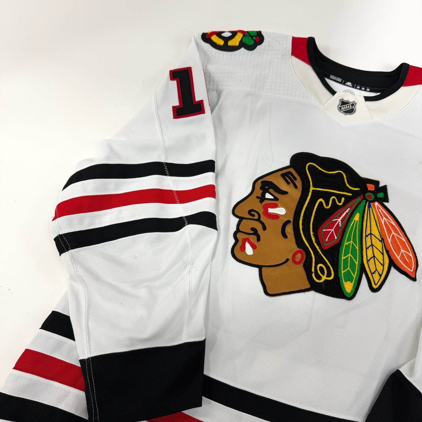 Jujhar Khaira #16 Away Chicago Blackhawks Game Worn Jersey 2022-2023, Set 2 | Size 58 | 4219-25532