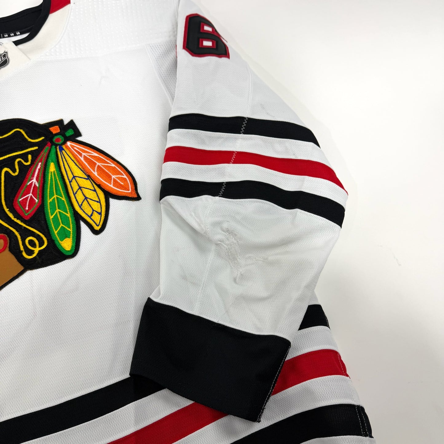 Jujhar Khaira #16 Away Chicago Blackhawks Game Worn Jersey 2022-2023, Set 2 | Size 58 | 4219-25532