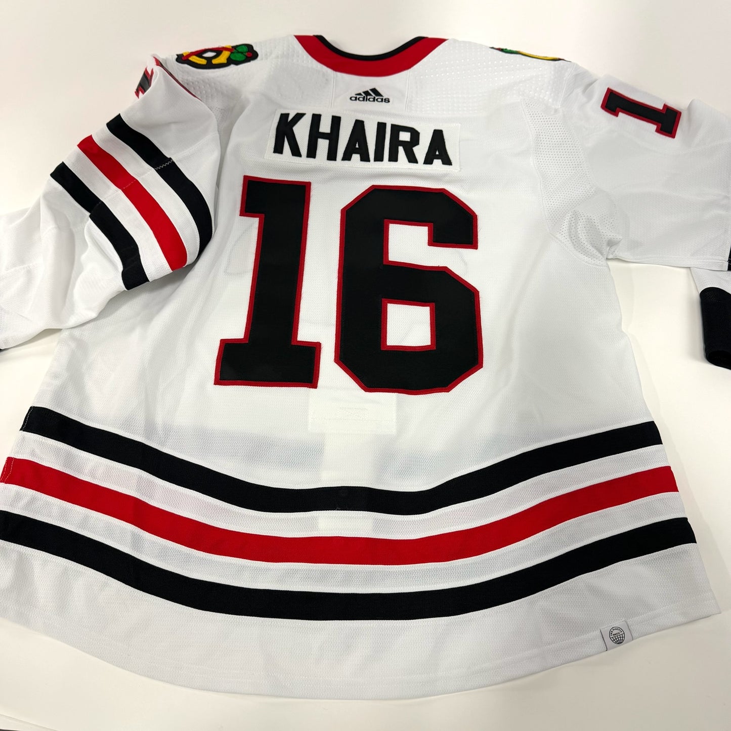 Jujhar Khaira #16 Away Chicago Blackhawks Team Issued Jersey 2021-2022 | Size 58 | 0-21721