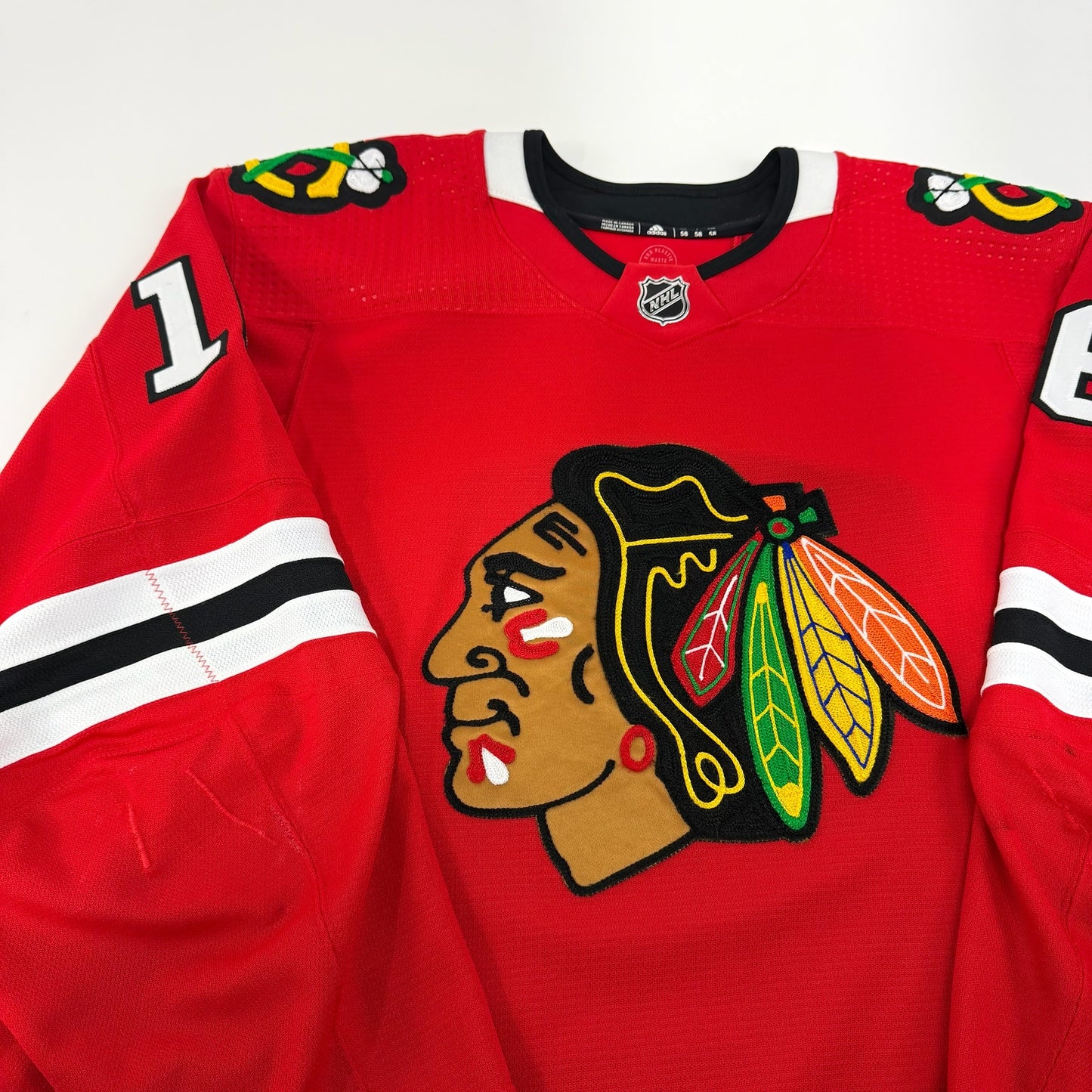 Jujhar Khaira #16 Home Chicago Blackhawks Game Worn Jersey 2022-2023, Set 1 | Size 58 | 9781-25478