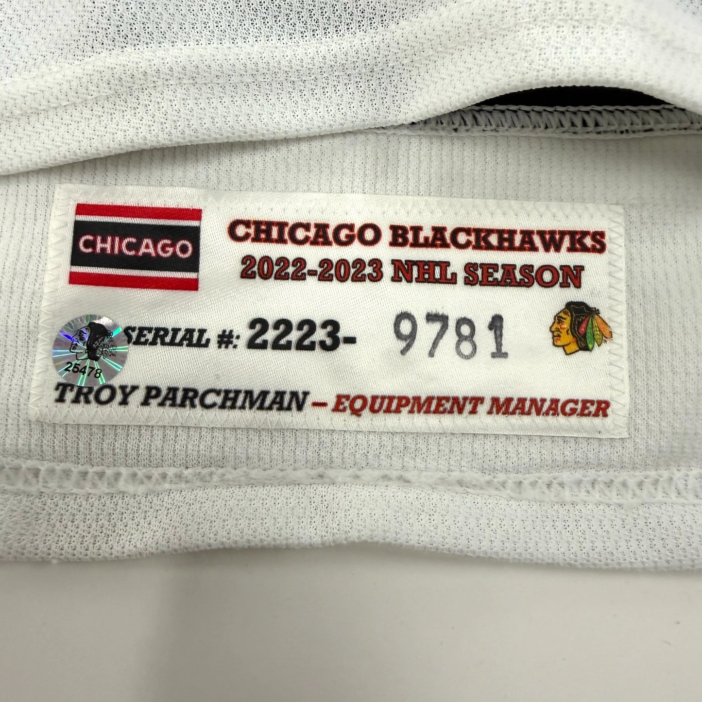 Jujhar Khaira #16 Home Chicago Blackhawks Game Worn Jersey 2022-2023, Set 1 | Size 58 | 9781-25478