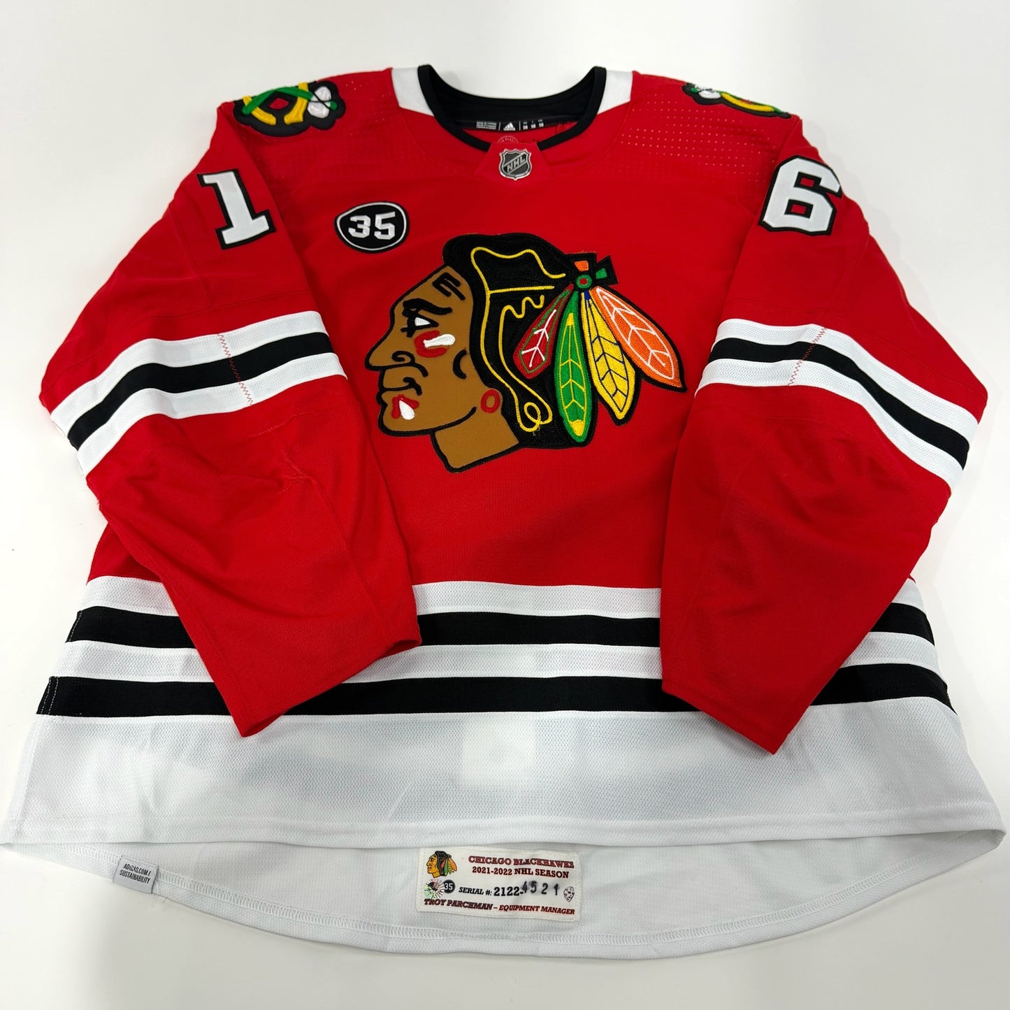 Jujhar Khaira #16 Home Chicago Blackhawks Jersey 2021-2022, Set 3 | Size 58 | 4521-21729