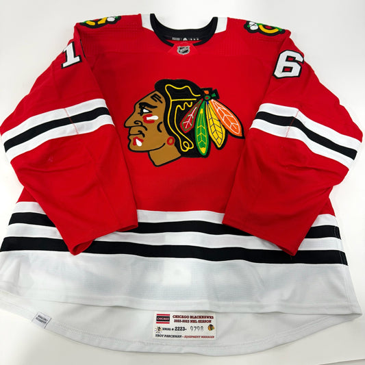 Jujhar Khaira #16 Home Chicago Blackhawks Game Worn Jersey 2022-2023, Set 2 | Size 58 | 9798-25488