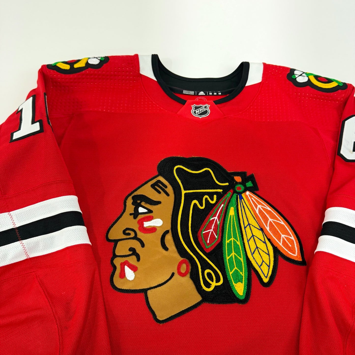 Jujhar Khaira #16 Home Chicago Blackhawks Game Worn Jersey 2022-2023, Set 2 | Size 58 | 9798-25488