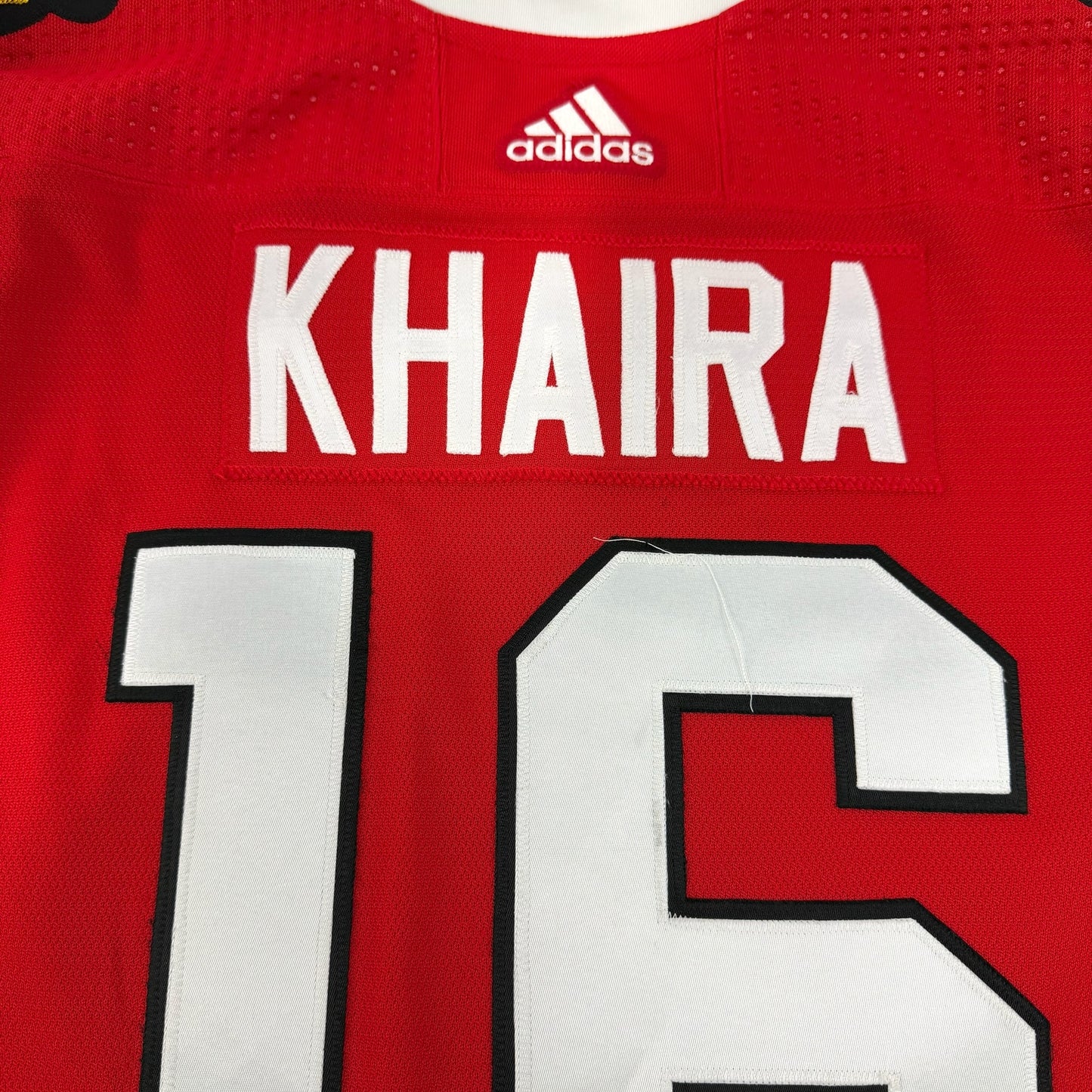 Jujhar Khaira #16 Home Chicago Blackhawks Game Worn Jersey 2022-2023, Set 2 | Size 58 | 9798-25488