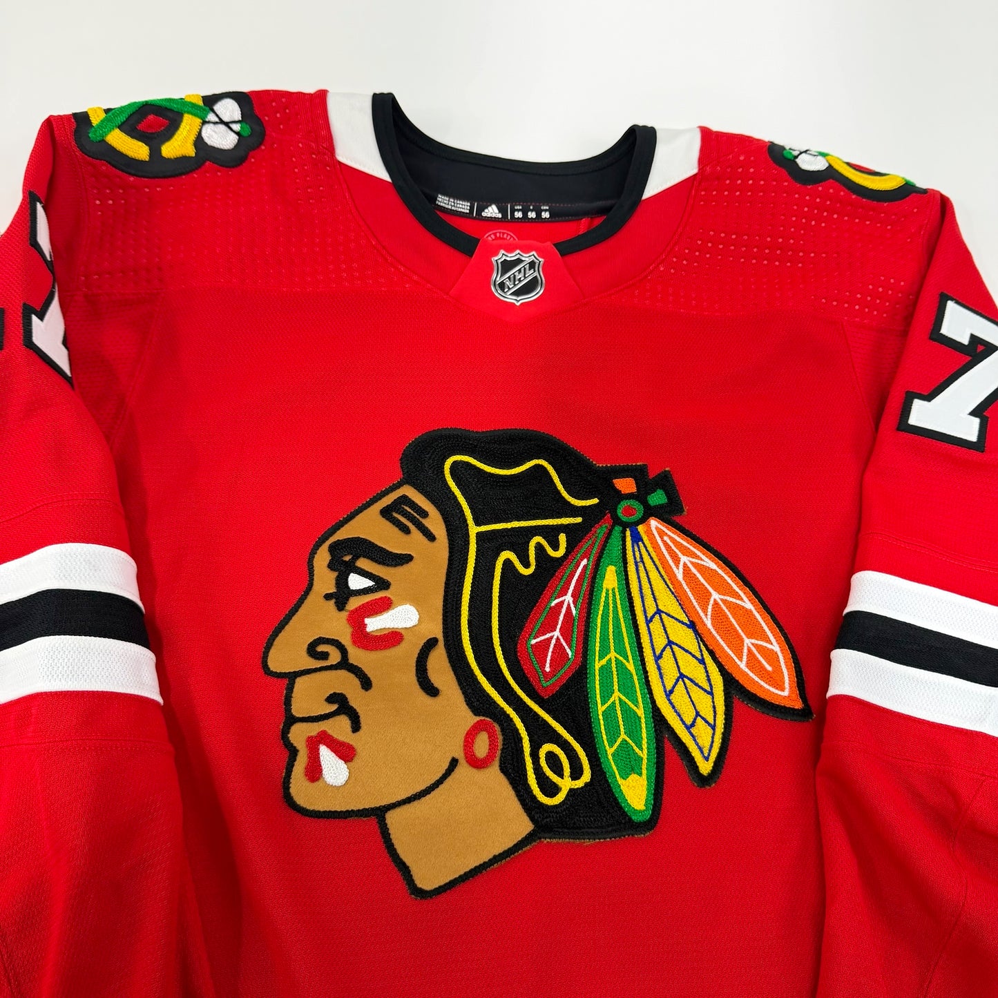 Blank #17 Home Chicago Blackhawks Team Issued Jersey 2022-2023 | Size 56 | 25620
